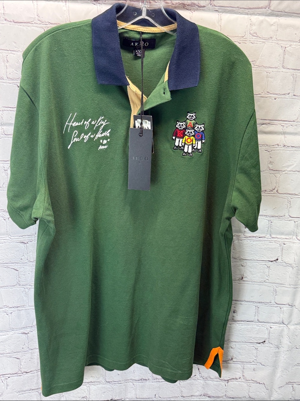 ⭐️NWT Akoo embroidered mens polo shirt SZ 2XL